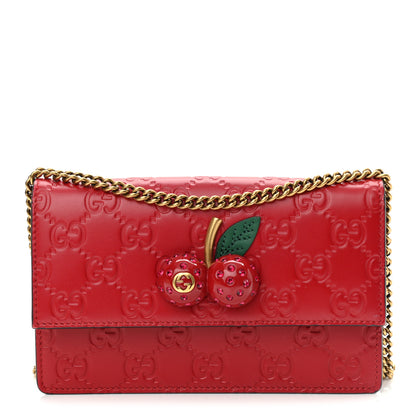 Gucci Guccissima Mini Cherry Chain Bag Hibiscus Red 1 of 10