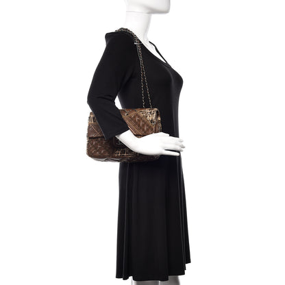 Chanel Lambskin Tweed Stitched Quilted Patch Medium Flap Brown 2 of 10