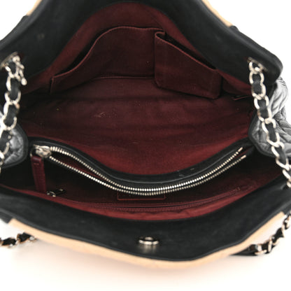 Chanel Lambskin Quilted CC Shopping Tote Black Rose Clair 4 of 15