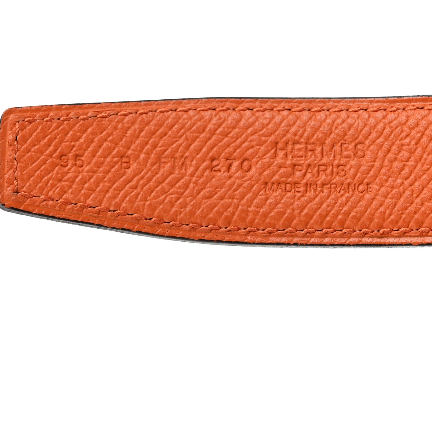 Hermes Epsom Swift 24mm Mini Constance Guilloche H Belt 95/38 Black Orange 4 of 10