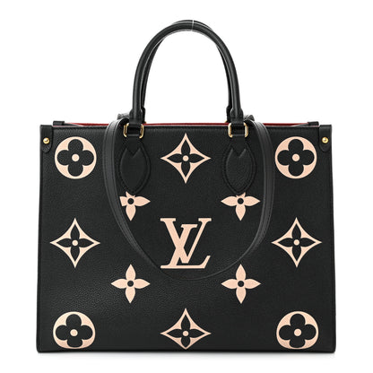 Louis Vuitton LOUIS VUITTON Empreinte Monogram Giant Onthego MM Black Beige 1 of 9
