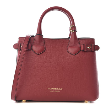 Burberry Grainy Calfskin House Check Small Banner Tote Red 1 of 8