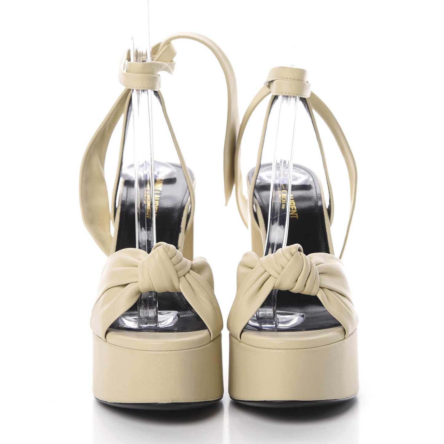Vendome Nappa Bianca 85 Platform Sandals 38 Light Cream