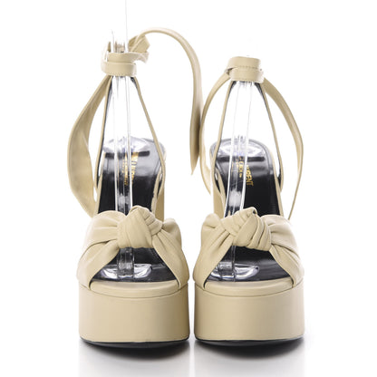 Saint Laurent Vendome Nappa Bianca 85 Platform Sandals 38 Light Cream 2 of 10