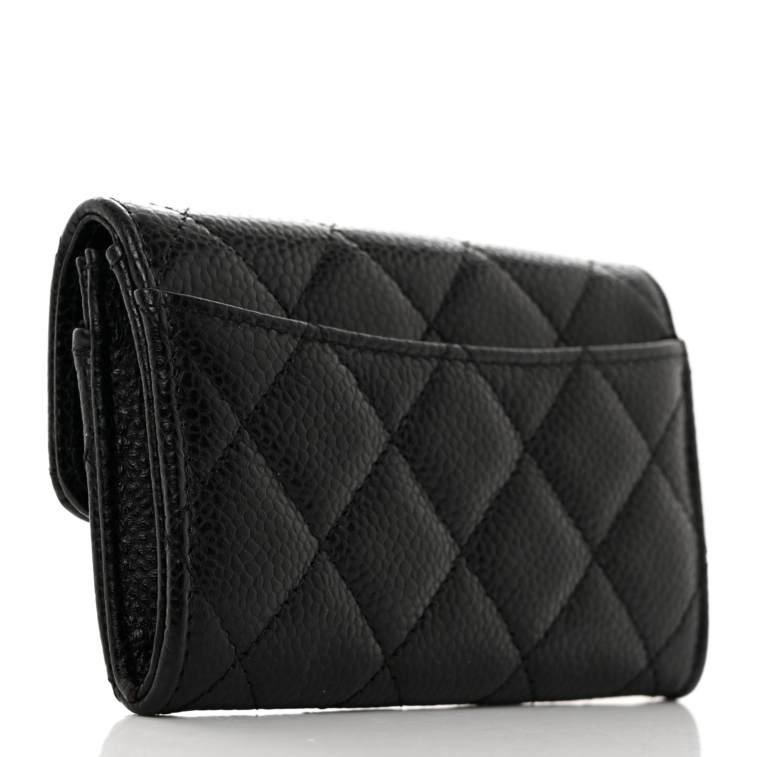 Chanel Caviar Quilted Flap Card Holder Wallet Black 3 of 8