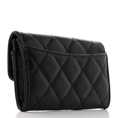 Chanel Caviar Quilted Flap Card Holder Wallet Black 3 of 8