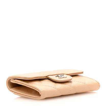 Chanel Caviar Quilted Flap Card Holder Wallet Beige 4 of 8