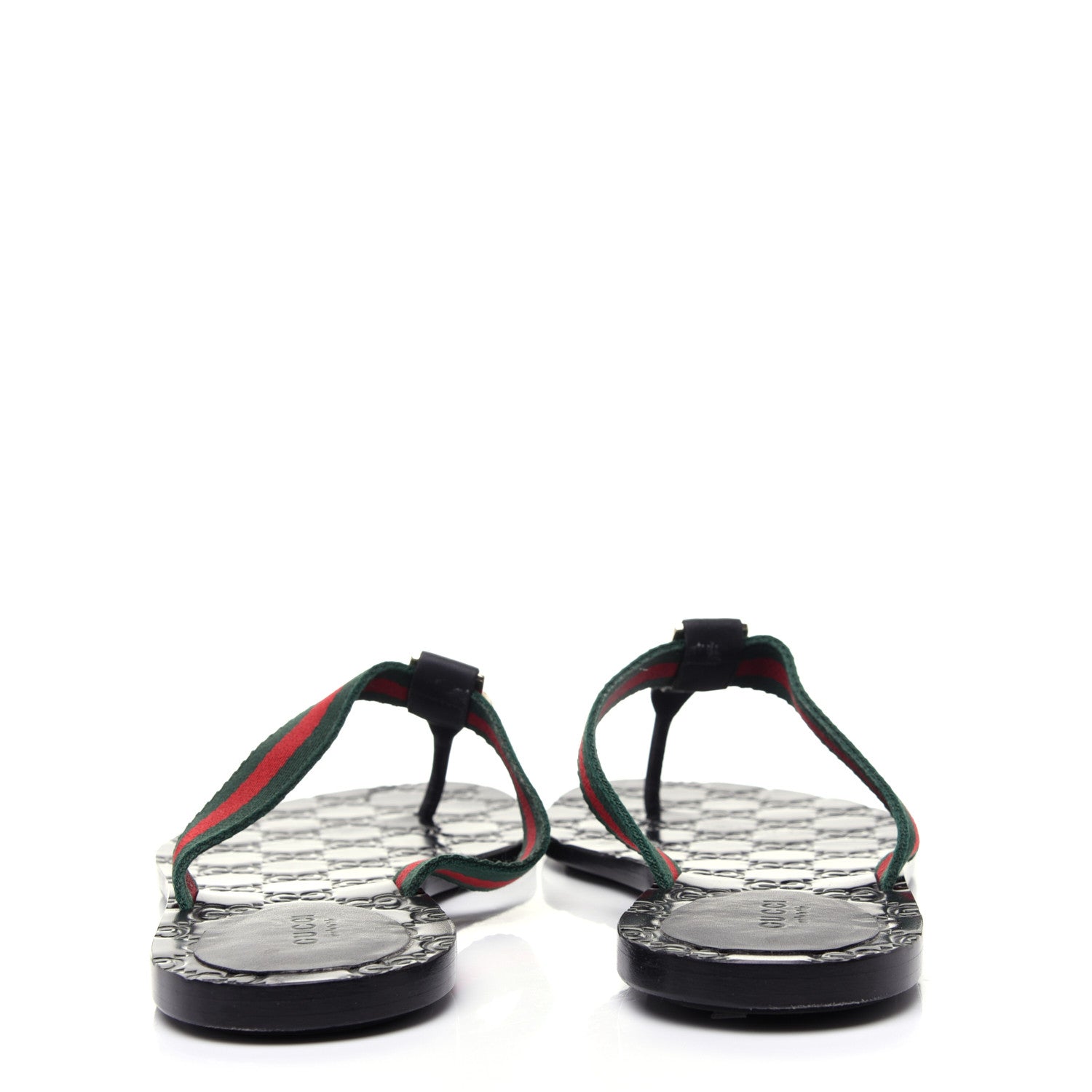 Gucci Nylon Guccissima Web Womens Thong Sandals 38.5 Green Red Black 5 of 15