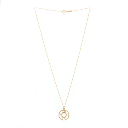 Tiffany 18K Yellow Gold Diamond Small Atlas Open Pendant Necklace 2 of 4