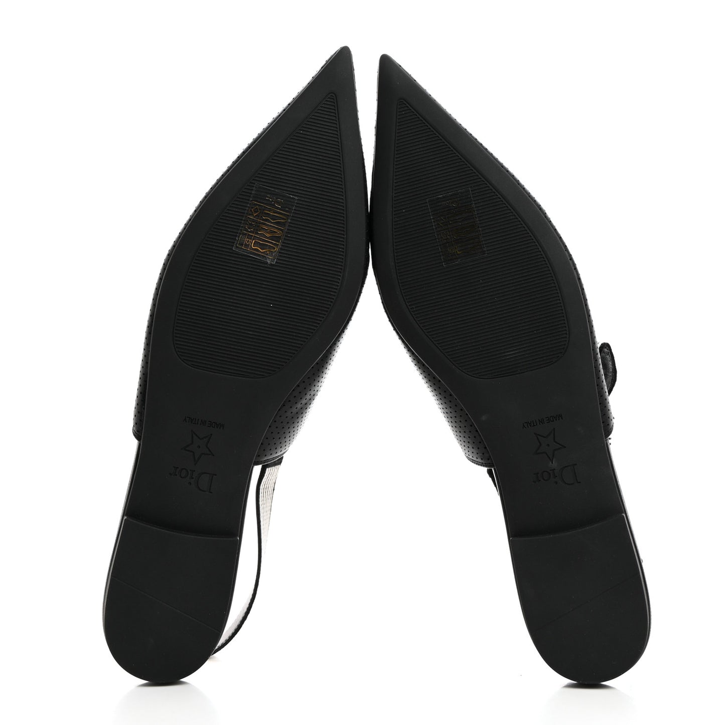 Perforated Supple Lambskin Cotton Ribbon Dior Toujours Slingback Flats 41 Black