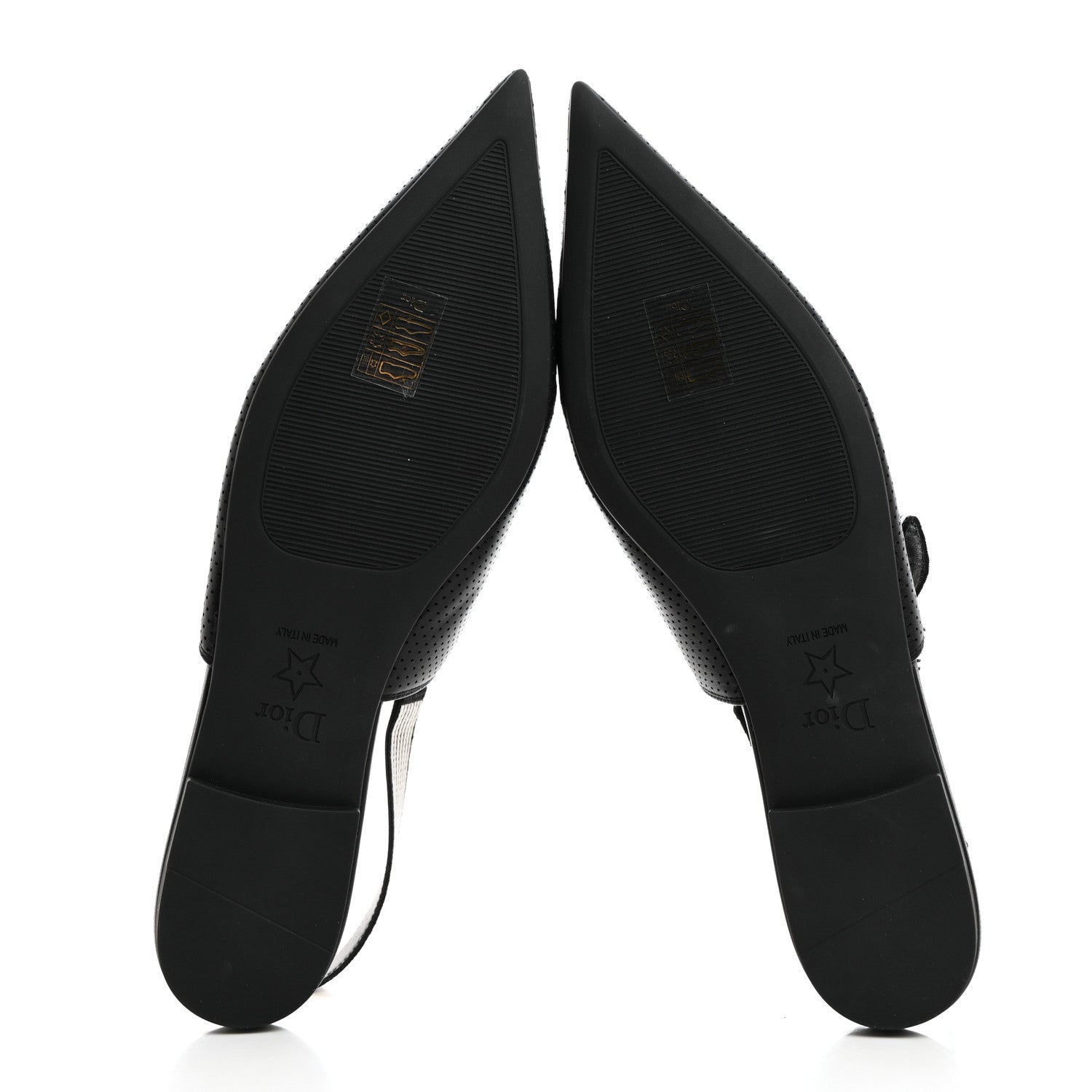 Christian Dior Perforated Supple Lambskin Cotton Ribbon Dior Toujours Slingback Flats 41 Black 5 of 9