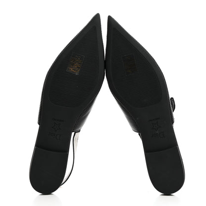Christian Dior Perforated Supple Lambskin Cotton Ribbon Dior Toujours Slingback Flats 41 Black 5 of 9