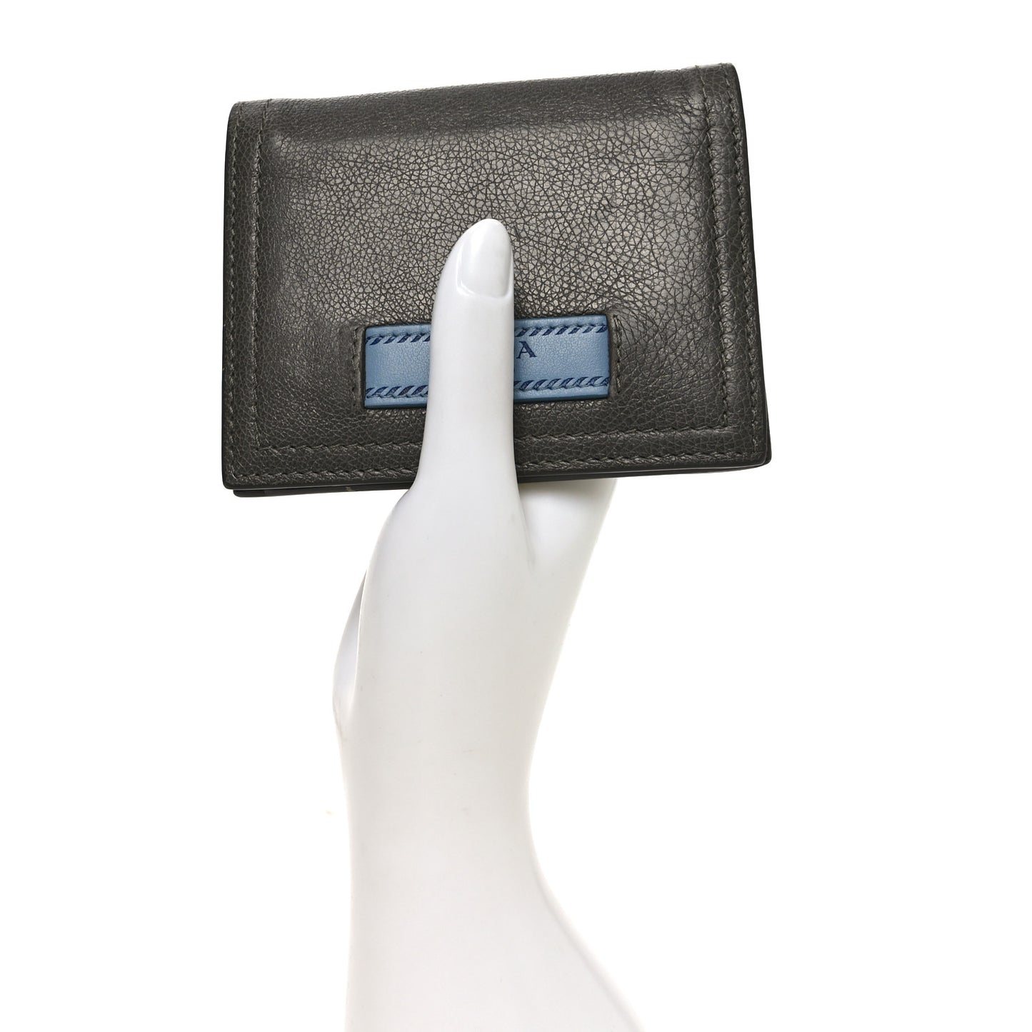 Glace Calfskin City Calfskin Etiquette Compact Wallet Marine Astrale