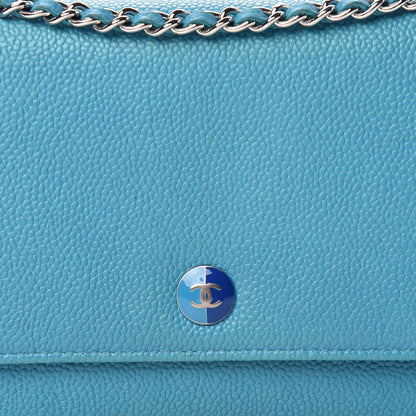 Chanel Caviar Wallet On Chain WOC Turquoise 10 of 16