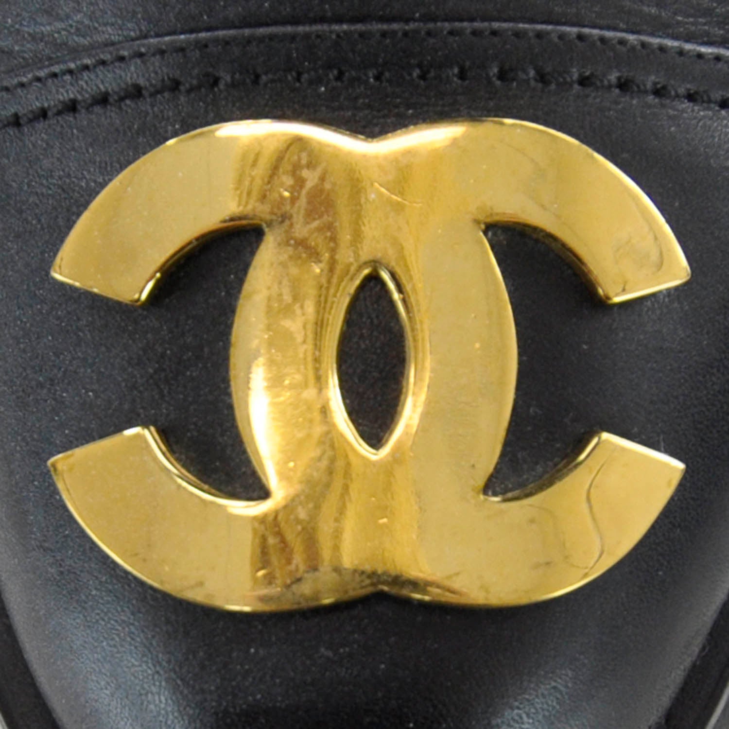 Chanel Leather CC Combat Boots 39 Black 6 of 6