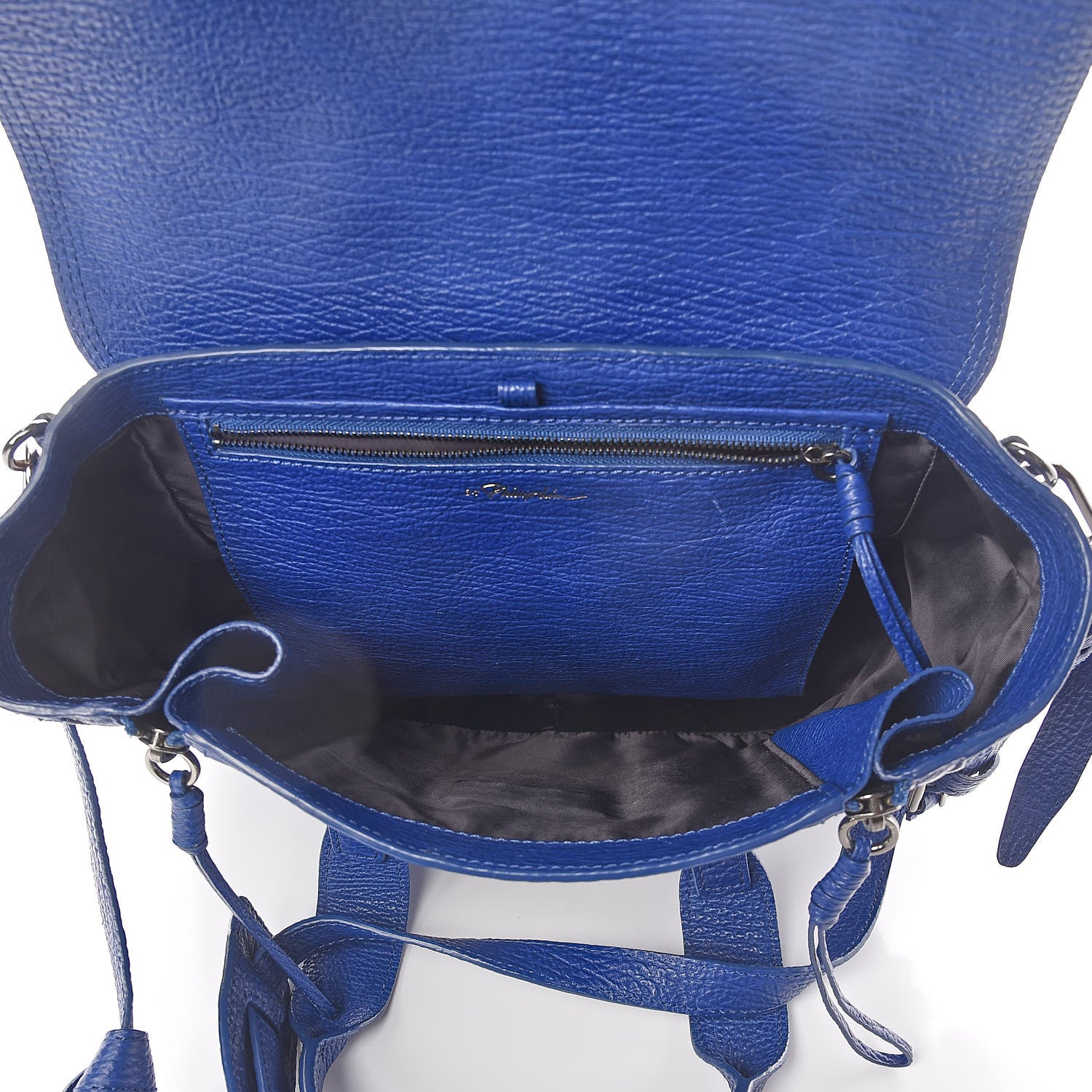 3.1 Phillip Lim 3.1 Textured Calfskin Large Pashli Satchel Cobalt 5 of 9