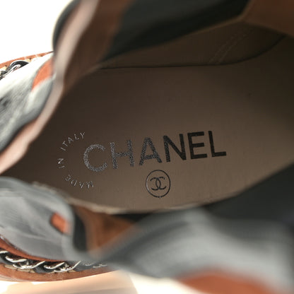 Chanel Suede Patent Calfskin Over The Knee Boots 39.5 Brown White Black 20 of 22