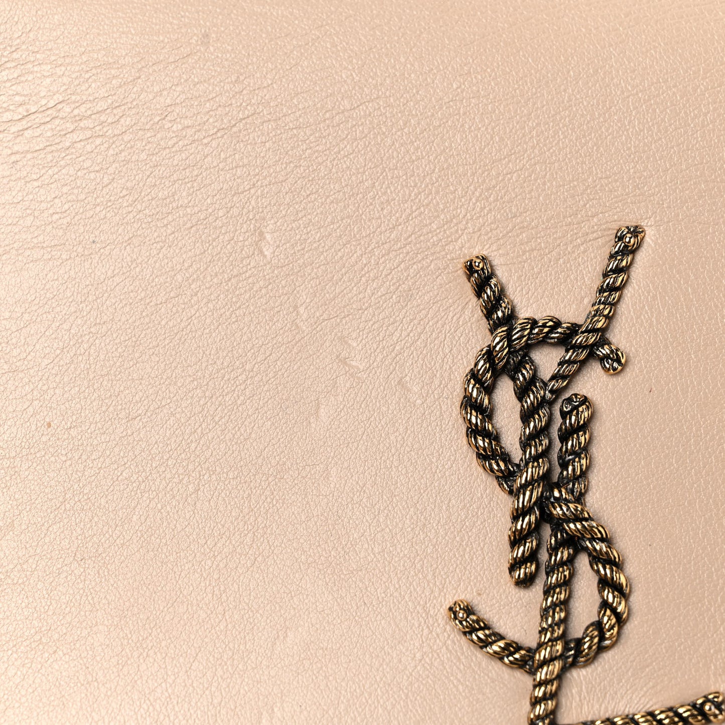 Smooth Calfskin Medium Braided Monogram Kate Satchel Nude Powder
