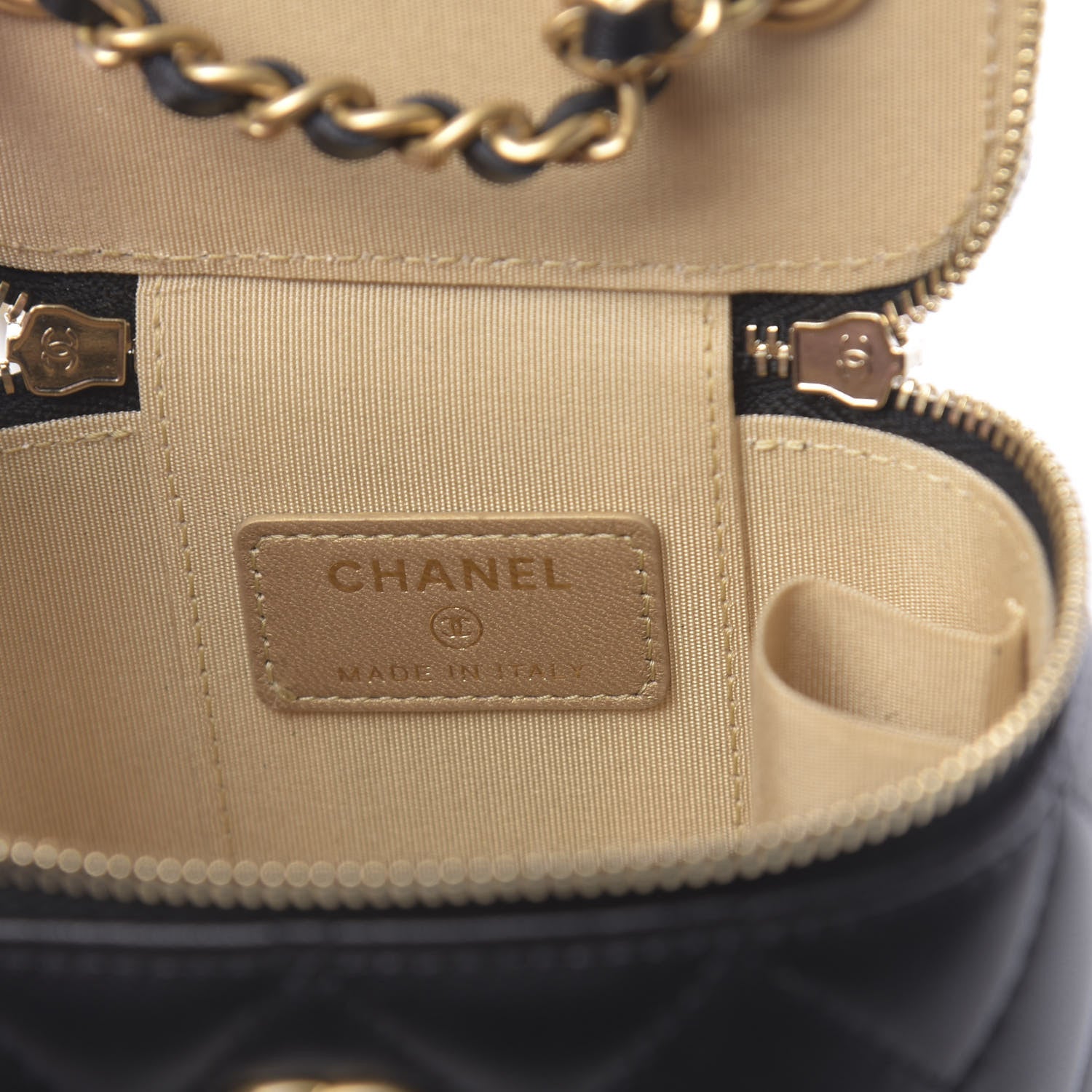 Chanel Lambskin Quilted Mini Pearl Crush Vanity Case With Chain Black 6 of 11