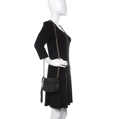 Gucci Pebbled Calfskin Small Soho Flap Crossbody Black 2 of 12