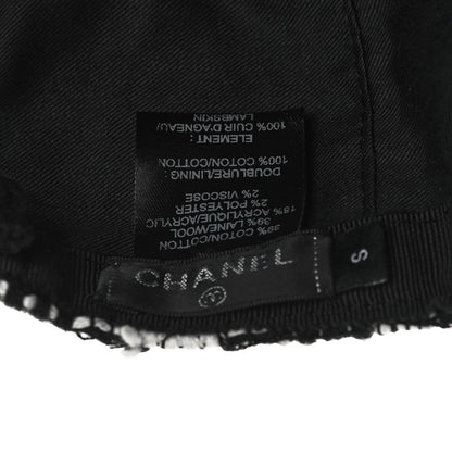 Chanel Tweed CC Cap Hat S Black White 6 of 6