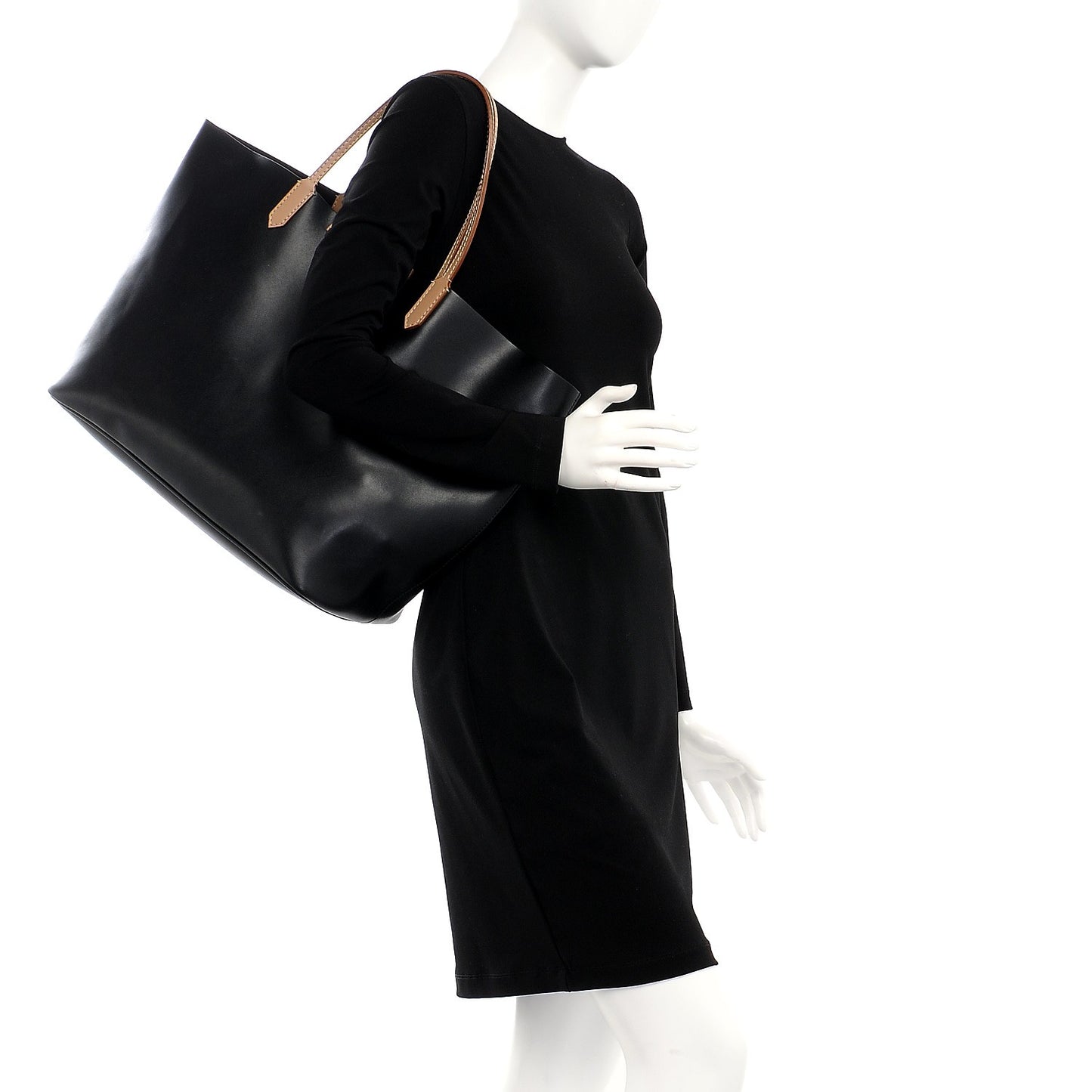 Calfskin Large Antigona Tote Black Beige