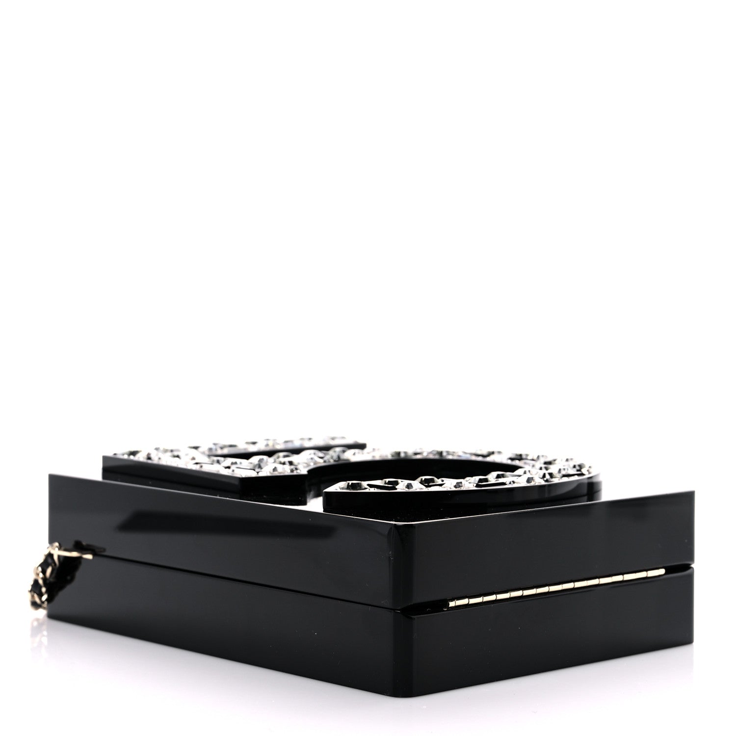 Chanel Plexiglass Strass Mosaic No 5 Minaudière Clutch Black 3 of 13