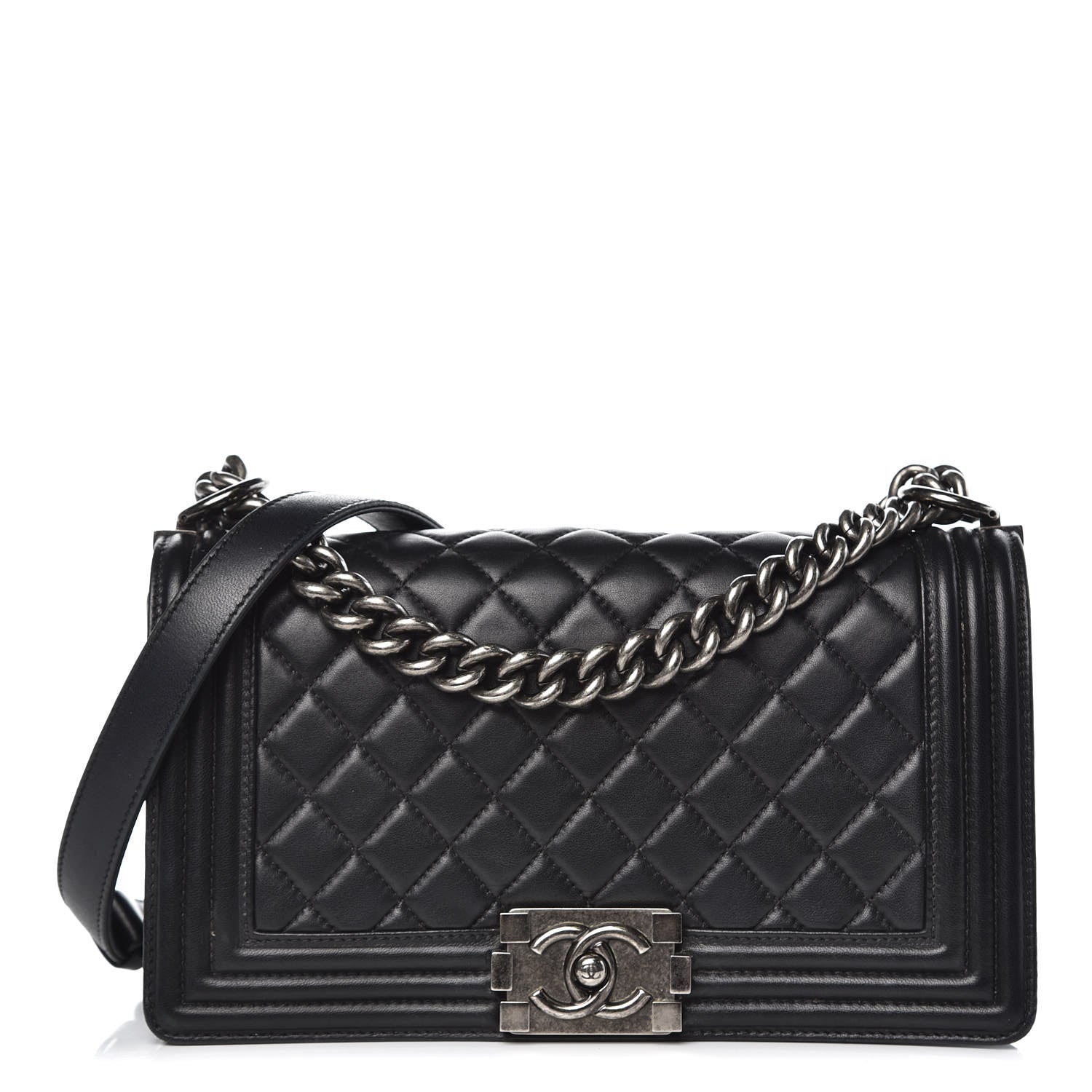 Chanel Lambskin Quilted Medium Boy Flap Black 2 of 16