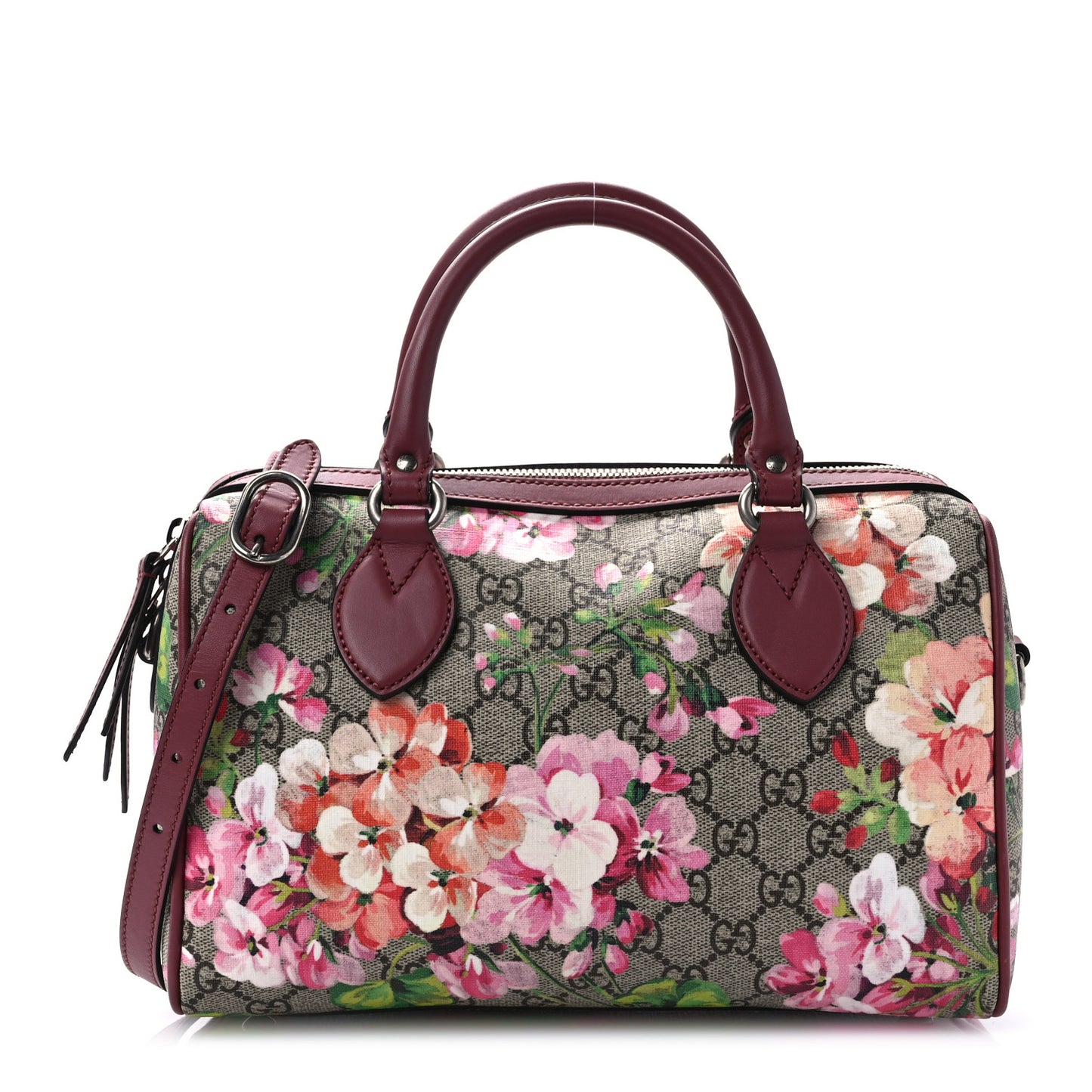 GG Supreme Monogram Blooms Small Boston Beige Multicolor Dry Rose