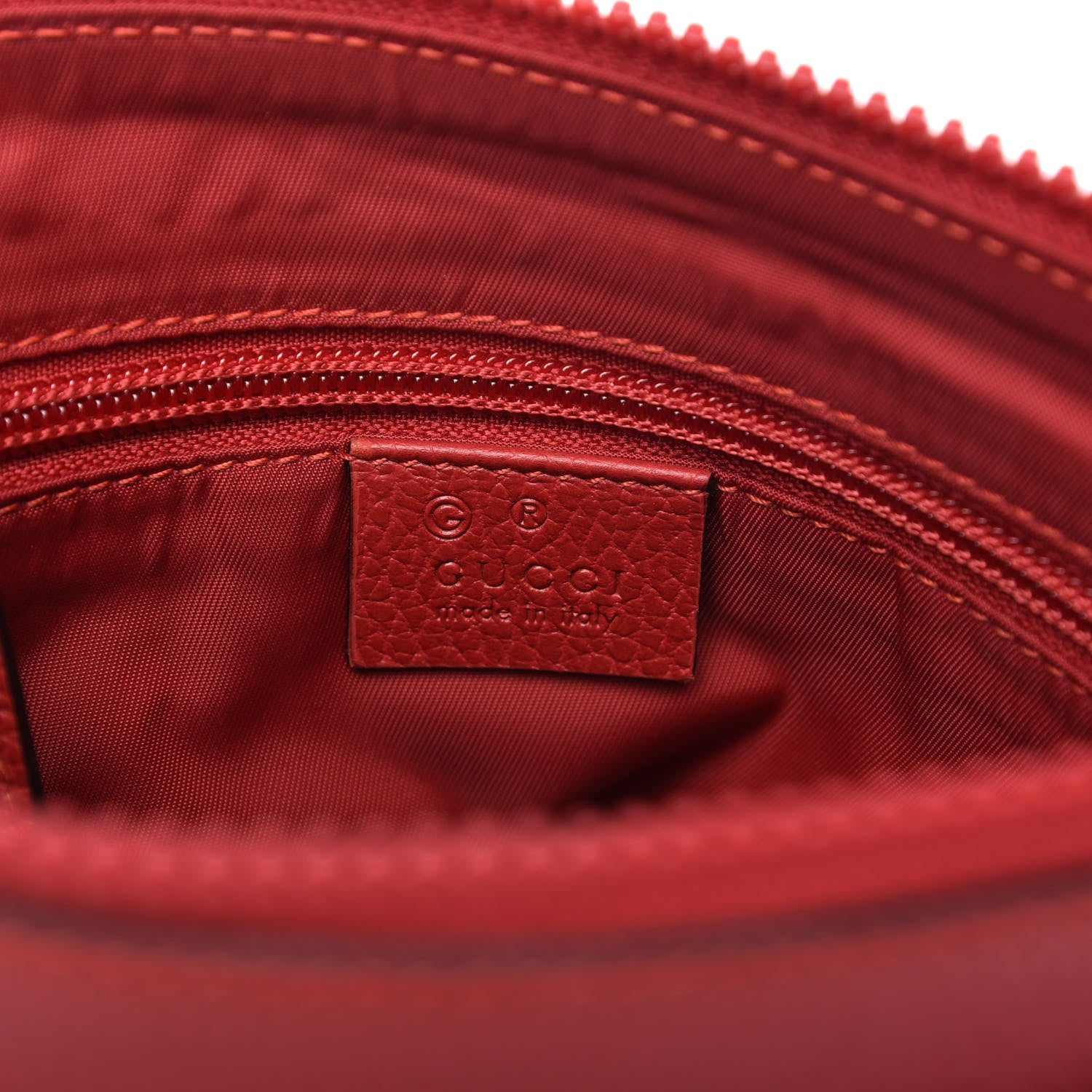 Gucci Nylon Monogram Dollar Calfskin Small Flat Messenger Bag Vibrant Red 8 of 10