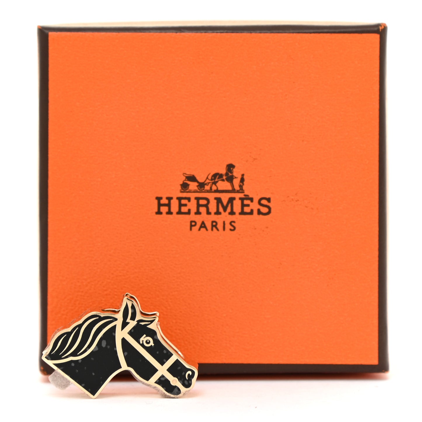Permabrass Lacquered Quadrige Twilly Scarf Ring Black