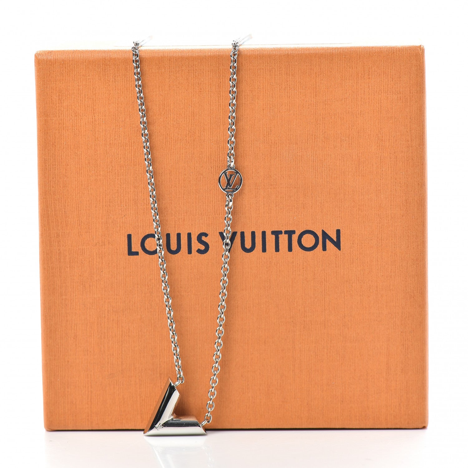 Louis Vuitton Metal Essential V Supple Necklace Silver 5 of 5