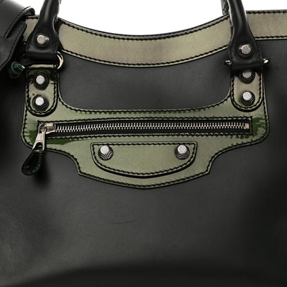 Balenciaga Smooth Calfskin Metallic Patent Giant 12 Silver Hardware City Vert Poker Fonce 9 of 13