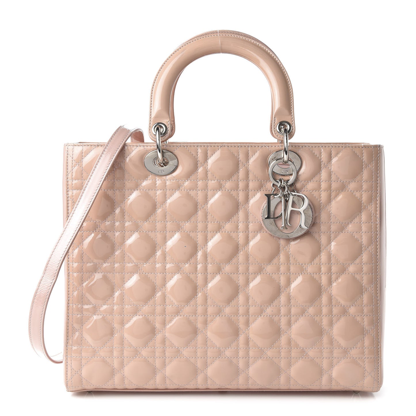 Patent Cannage Large Lady Dior Light Pink