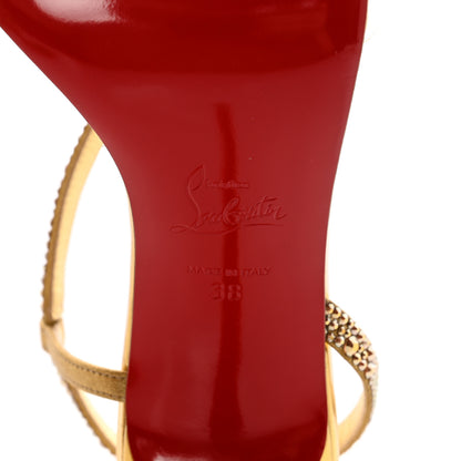 Christian Louboutin Metallic Nappa Embossed Crystal Rosalie 100 Sandals 38 Gold 6 of 8