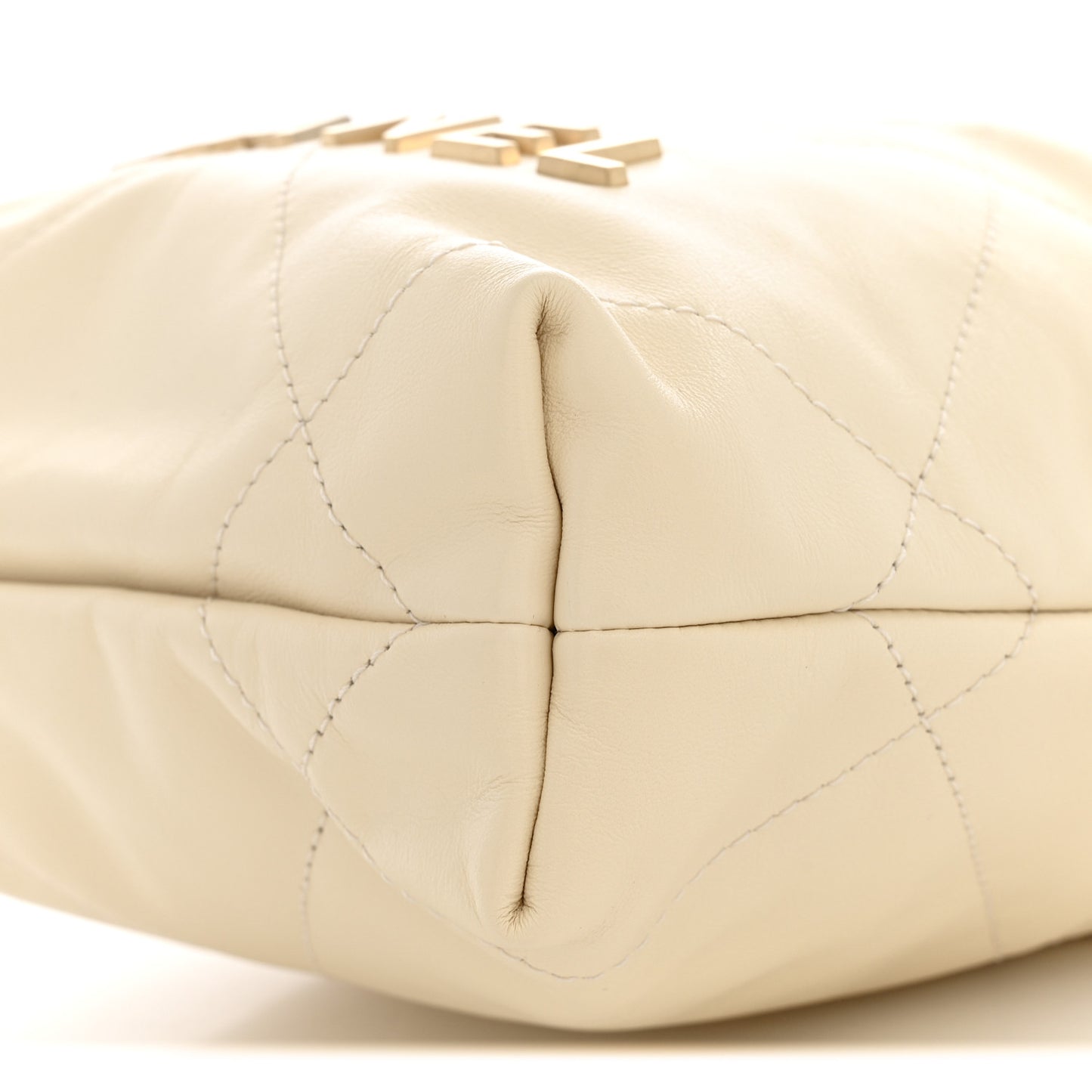 Shiny Calfskin Quilted Mini Chanel 22 Light Beige