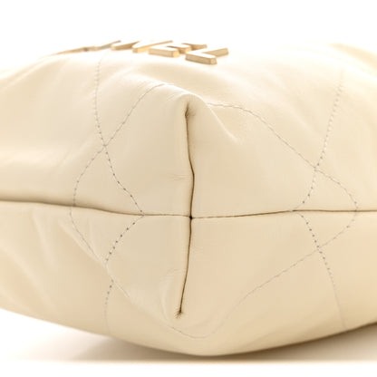 Chanel Shiny Calfskin Quilted Mini Chanel 22 Light Beige 10 of 11