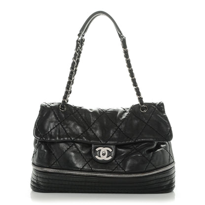 Chanel Calfskin Stitched Large Expandable Flap Black 1 of 7