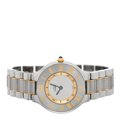 Cartier Stainless Steel 18K Yellow Gold 31mm Must De 21 Quartz Watch 2 of 5