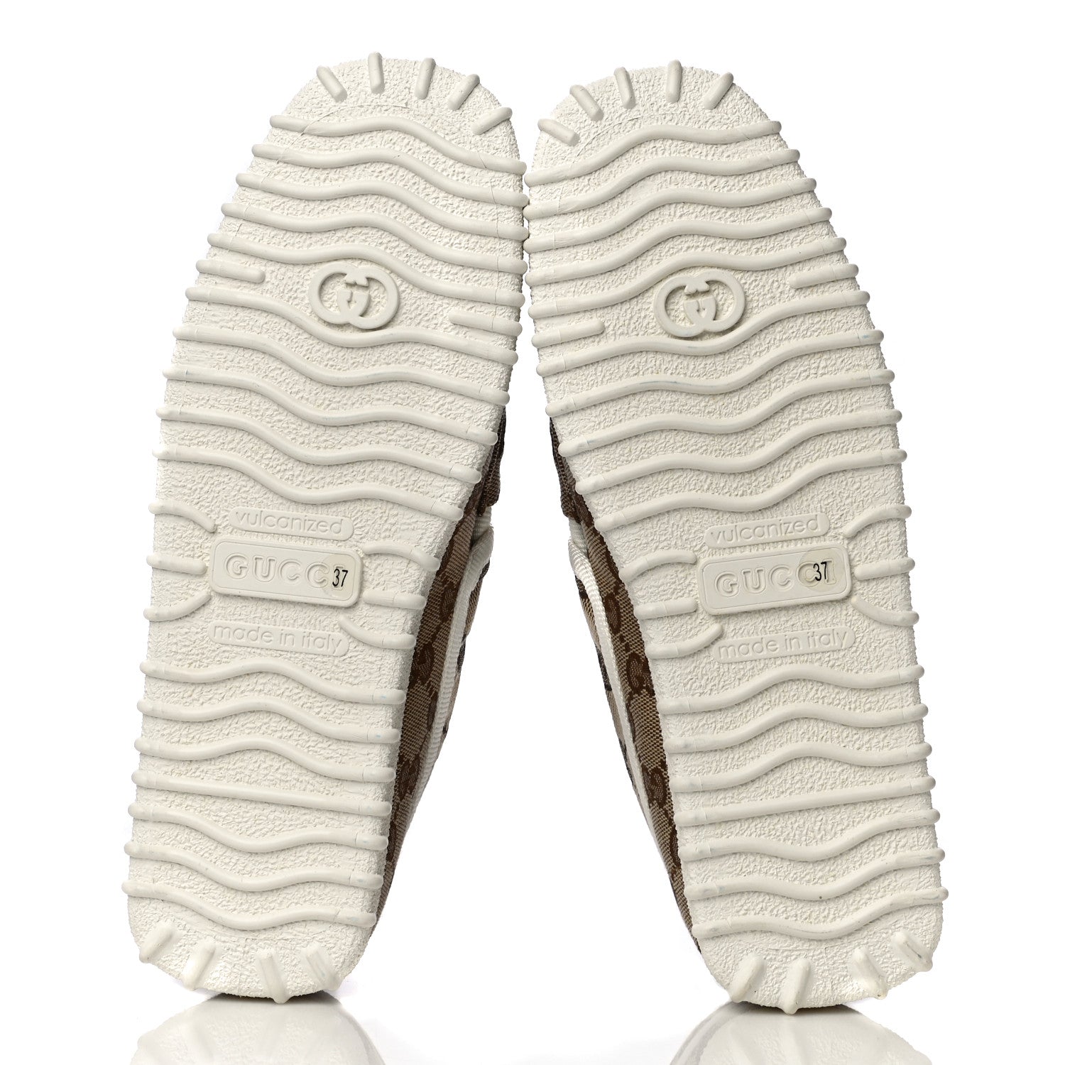 Gucci GG Monogram Horsebit Web Womens Driver Loafers 37 Beige Ebony White 7 of 13