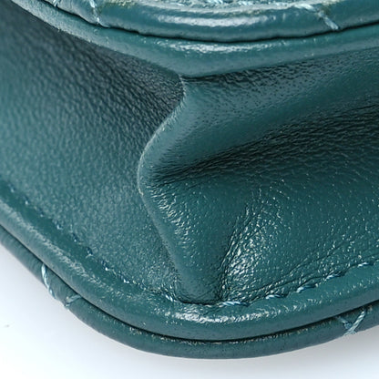Chanel Lambskin Quilted Top Handle Flap Coin Purse With Chain Green 9 of 11
