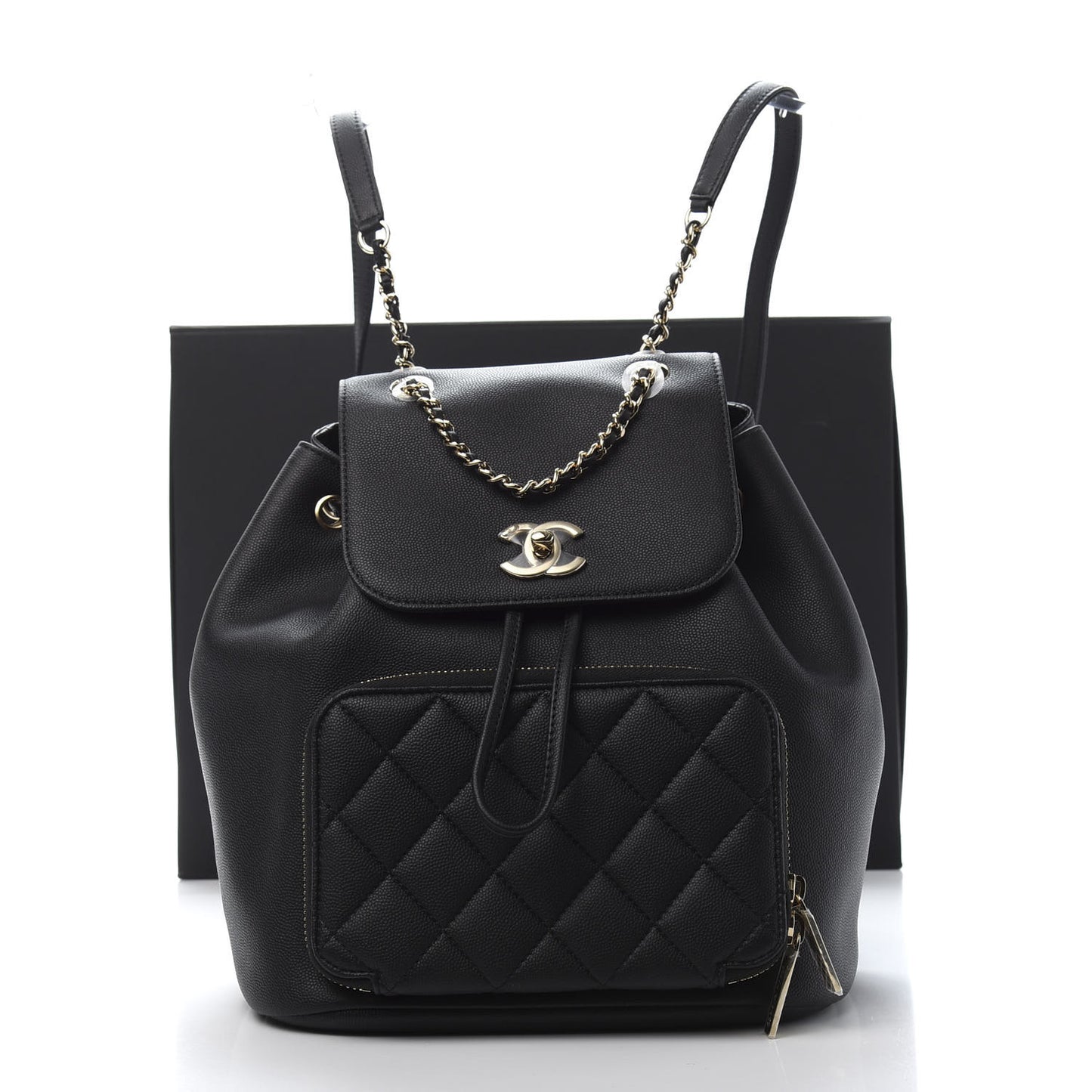 Caviar Quilted Business Affinity Backpack Black