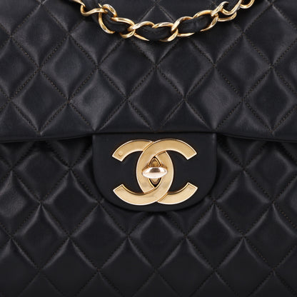 Chanel Lambskin Quilted XL Jumbo Single Flap Black 9 of 12