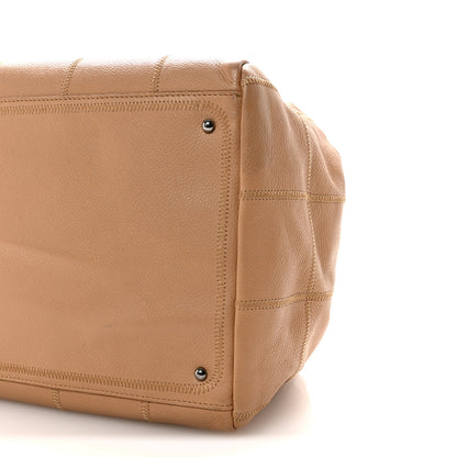 Chanel Caviar Square Stitched Bowler Beige 10 of 10