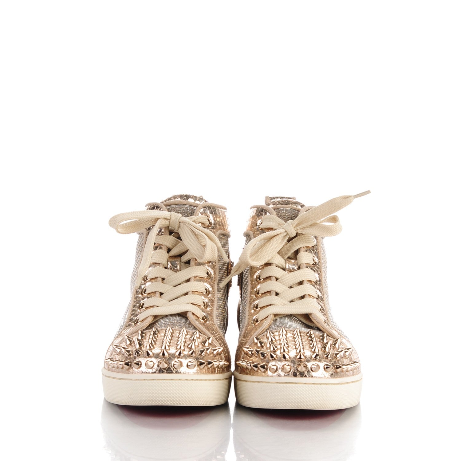 Christian Louboutin Lame Lou Spikes Flat Sneakers 36.5 gold 2 of 8