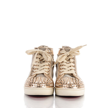 Christian Louboutin Lame Lou Spikes Flat Sneakers 36.5 gold 2 of 8