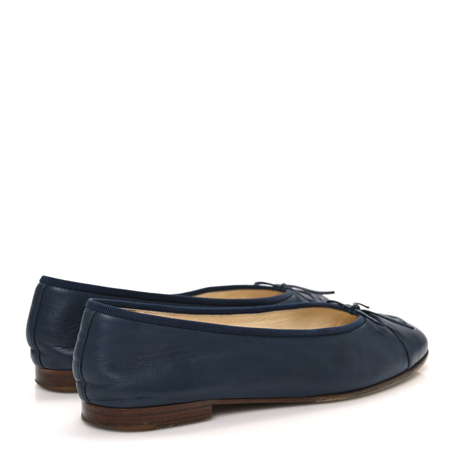 Chanel Lambskin CC Cap Toe Ballerina Flats 39 Blue 5 of 12