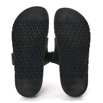 Hermes Calfskin Mens Chypre Sandals 43 Black 5 of 11