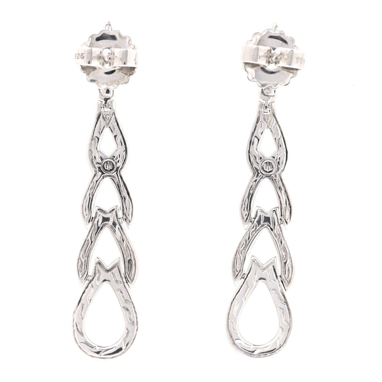 Sterling Silver Black Sapphire Classic Chain Drop Earrings