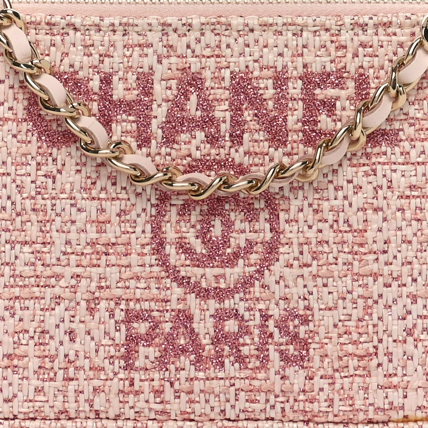 Chanel Canvas Small Deauville Clutch With Chain Pink 9 of 12
